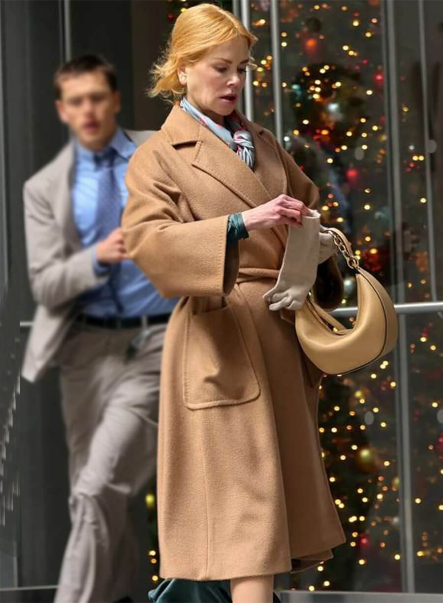 Nicole Kidman Babygirl Romy Brown Wool Coat