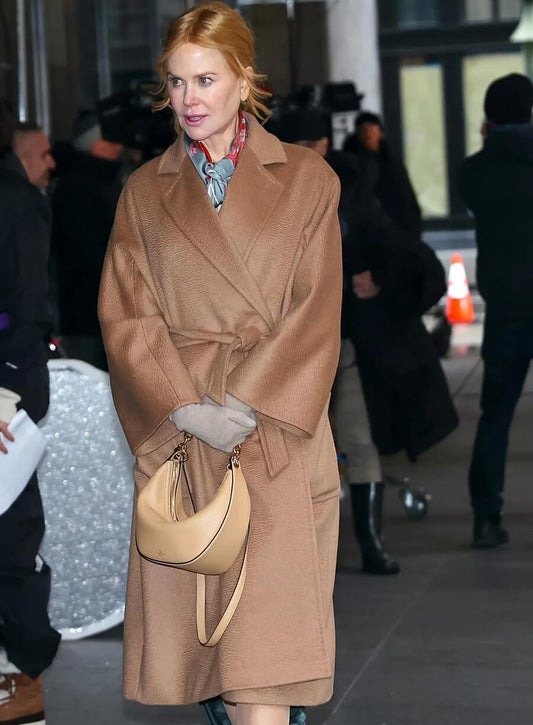 Nicole Kidman Babygirl Romy Brown Wool Coat