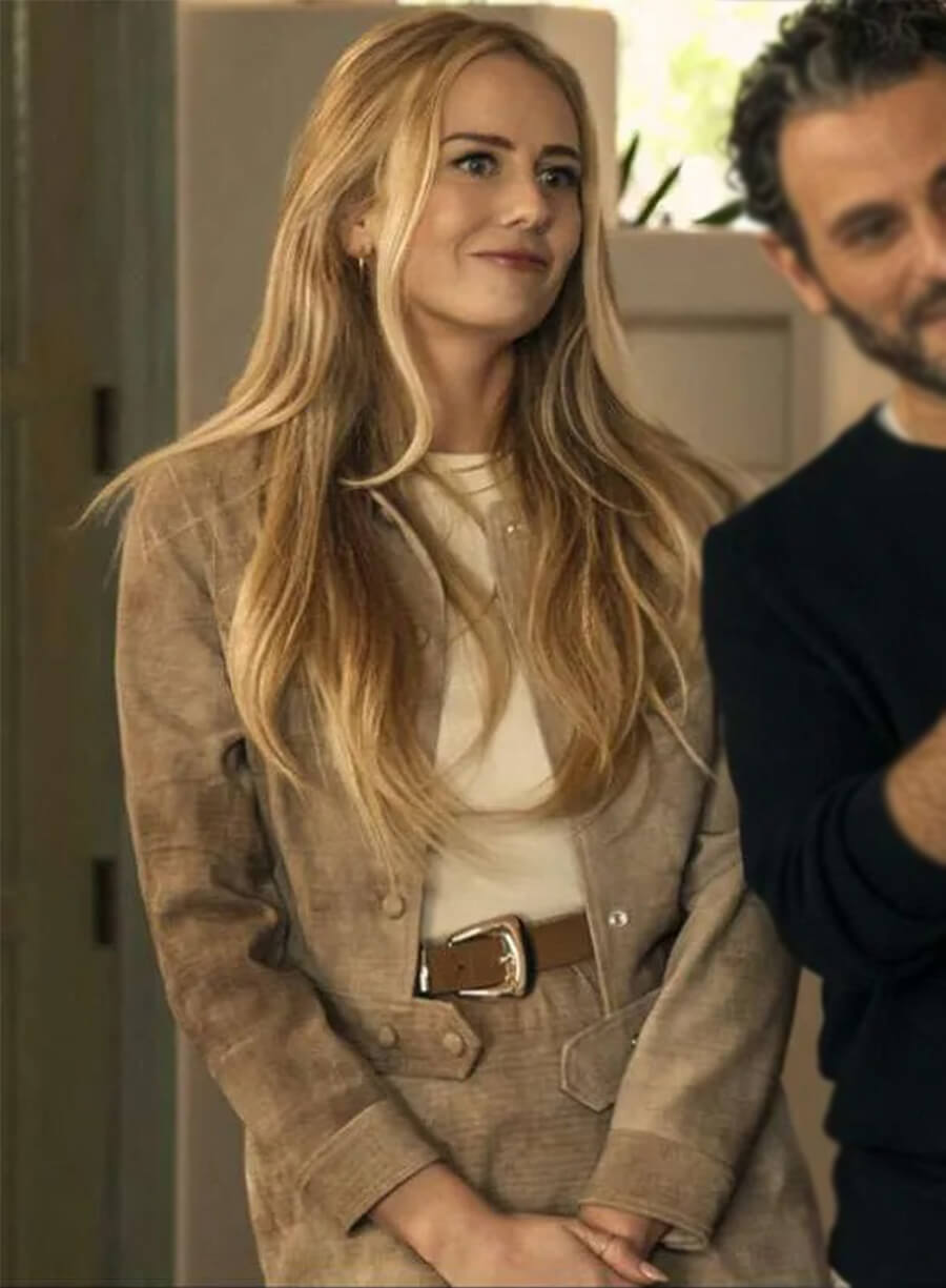 Nobody Wants This Justine Lupe Morgan Brown Suede Jacket