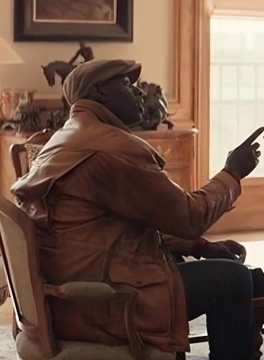 Omar Sy Lupin Assane Diop Brown Leather Jacket