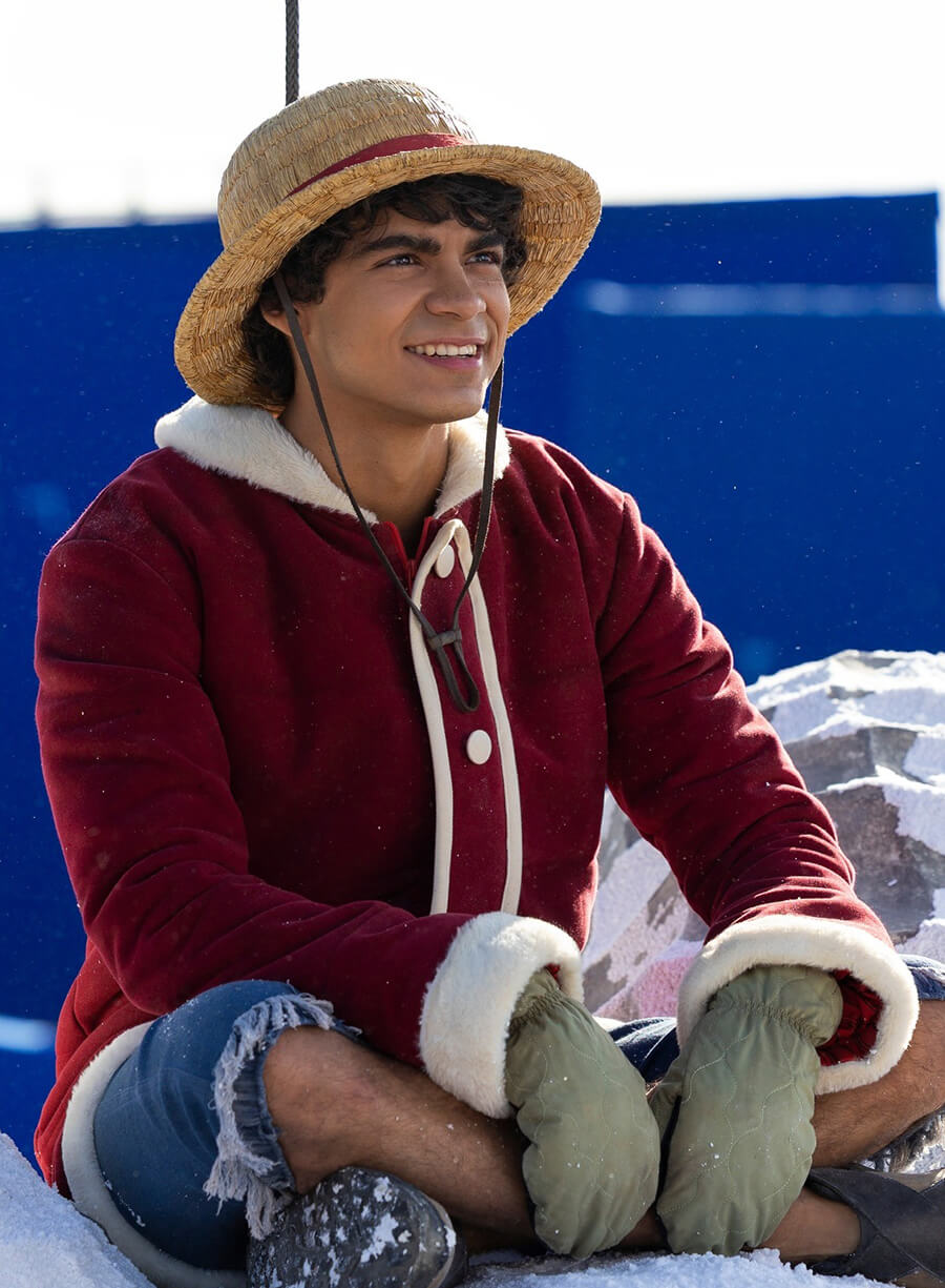 One Piece Monkey D. Luffy Fur Hooded Red Jacket 