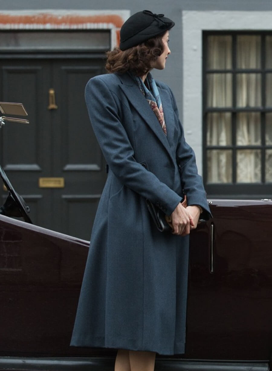 Outlander S01 Claire Fraser Randall Navy Blue Coat