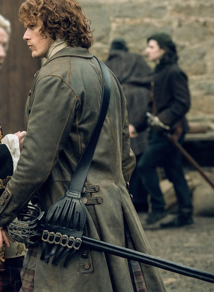 Outlander S02 Jamie Fraser Frock Coat Leather Greatcoat