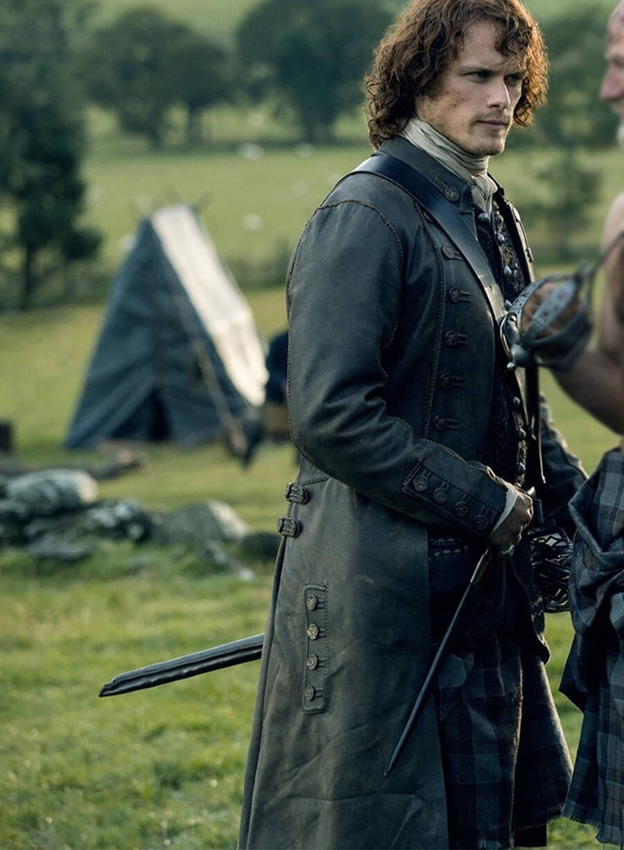 Outlander S02 Jamie Fraser Frock Coat Leather Greatcoat