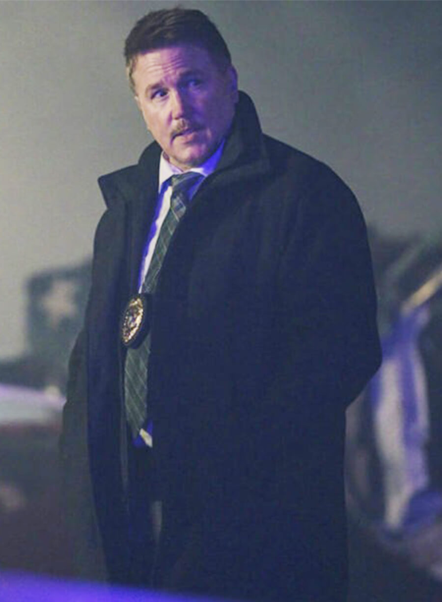 Peacemaker Detective Larry Fitzgibbon Black Wool Coat