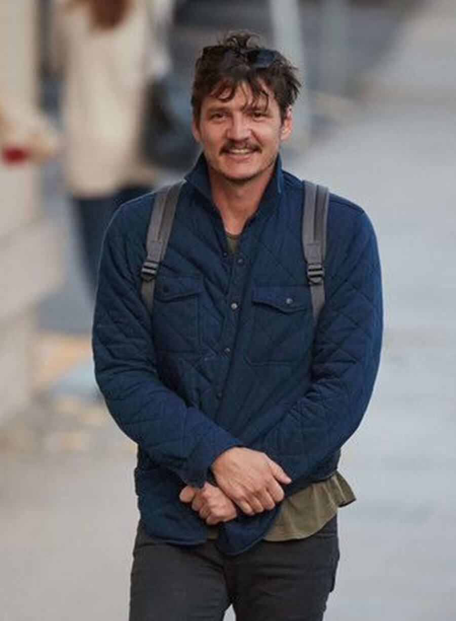 Pedro Pascal Blue Quilted Jacket 