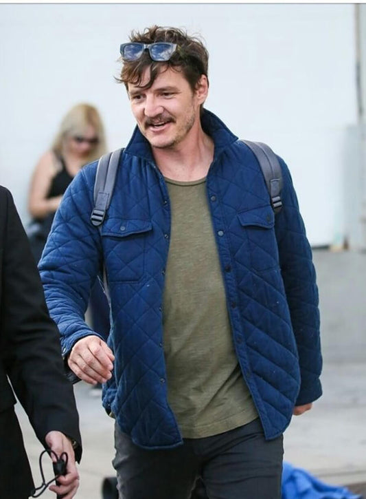 Pedro Pascal Blue Quilted Jacket 