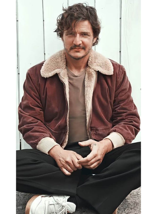 Pedro Pascal Brown Fur Shearling Jacket