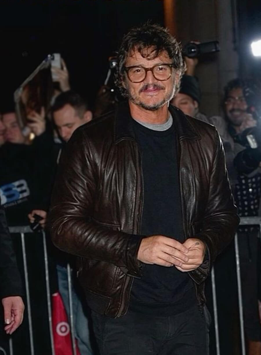 Pedro Pascal Brown Leather Jacket 