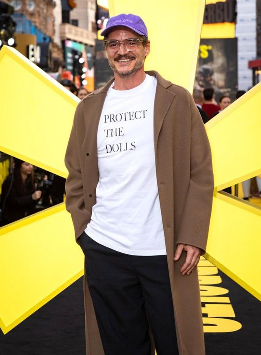 Pedro Pascal Brown Wool Coat 