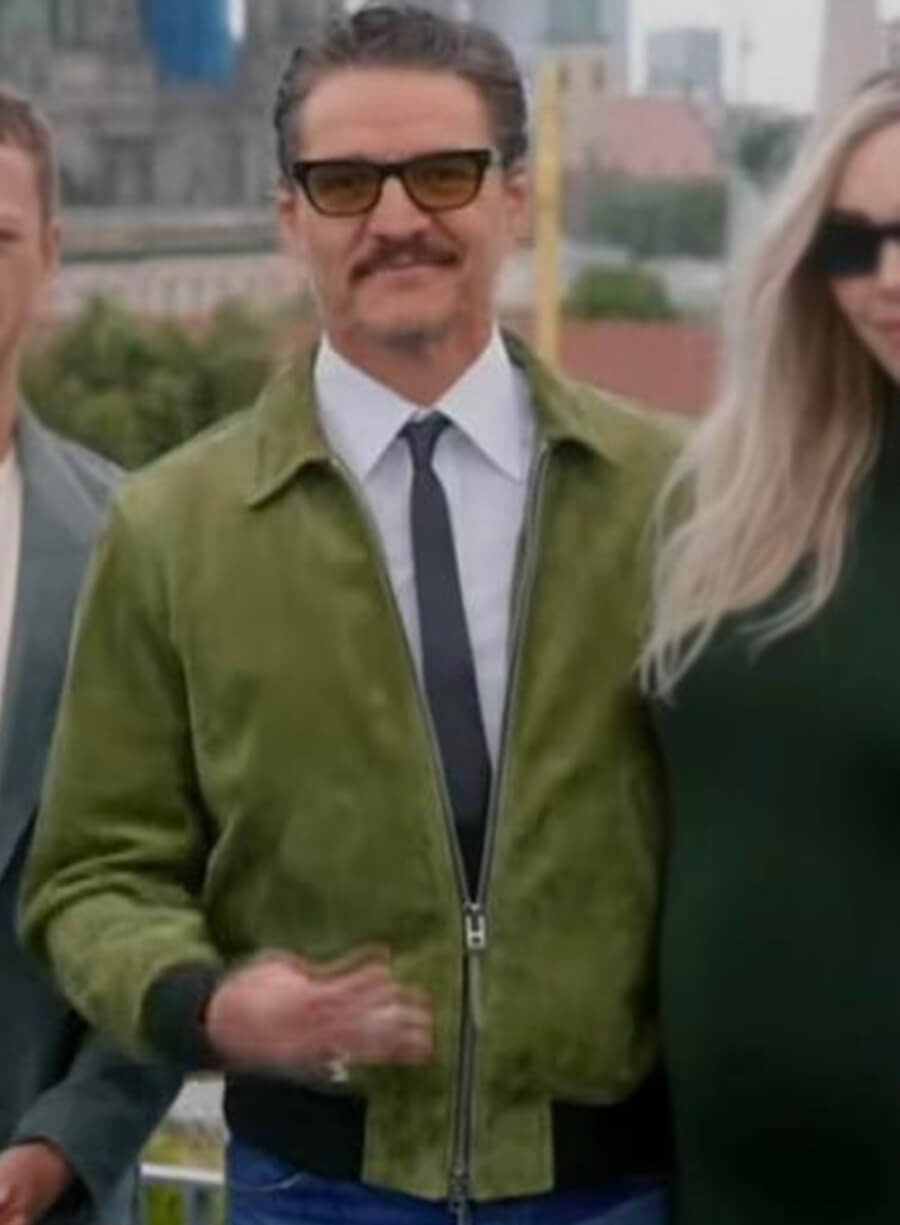 Pedro Pascal Green Suede Jacket 