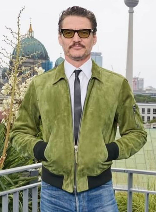 Pedro Pascal Green Suede Jacket 