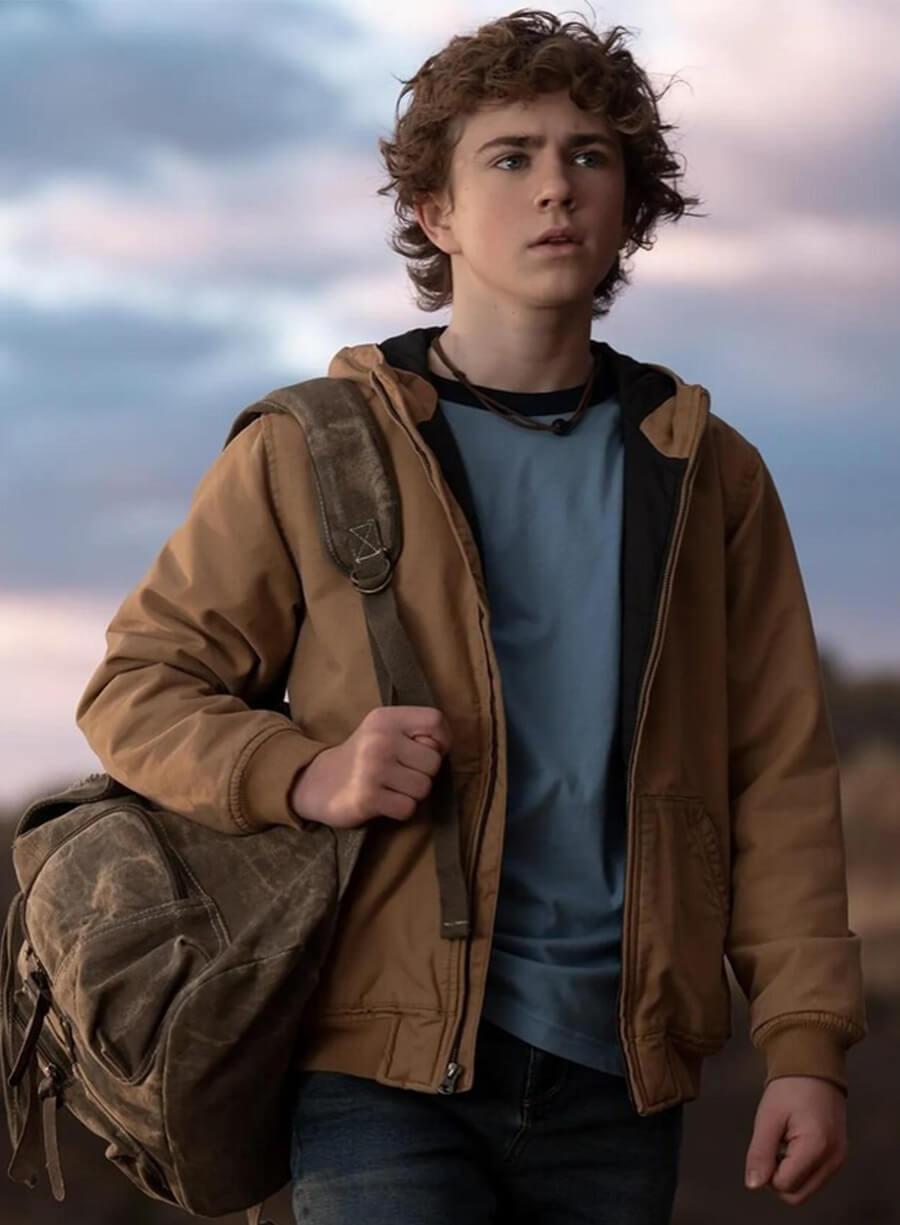 Percy Jackson and the Olympians Walker Scobell Brown Jacket