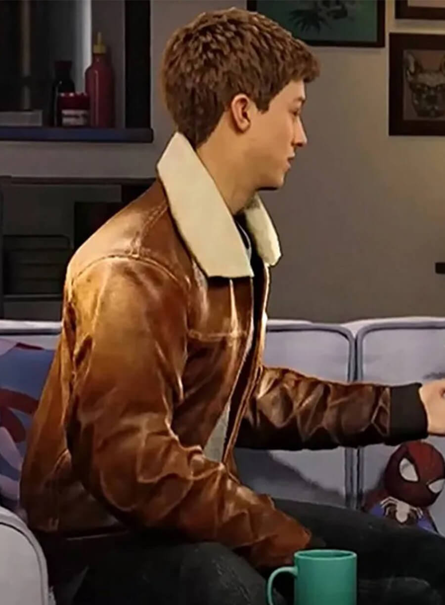 Peter Parker Spider Man 2 Brown Leather Jacket