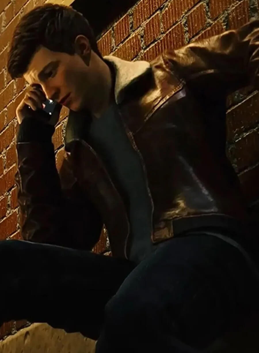 Peter Parker Spider Man 2 Brown Leather Jacket