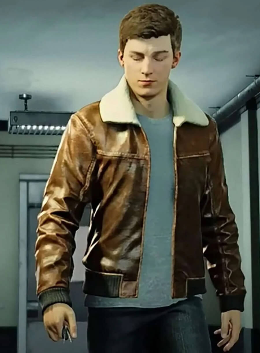 Peter Parker Spider Man 2 Brown Leather Jacket