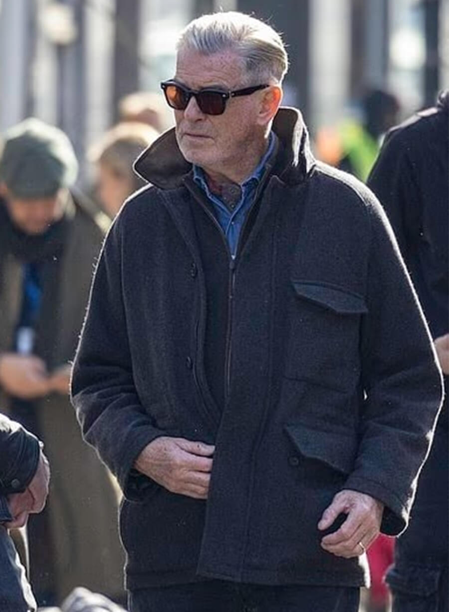 Pierce Brosnan MobLand S01 Conrad Harrigan Wool Jacket