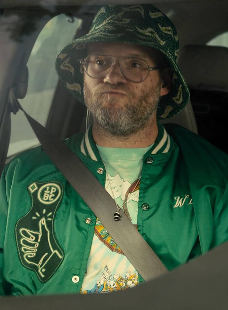 Platonic Seth Rogen Will Green Varsity Jacket