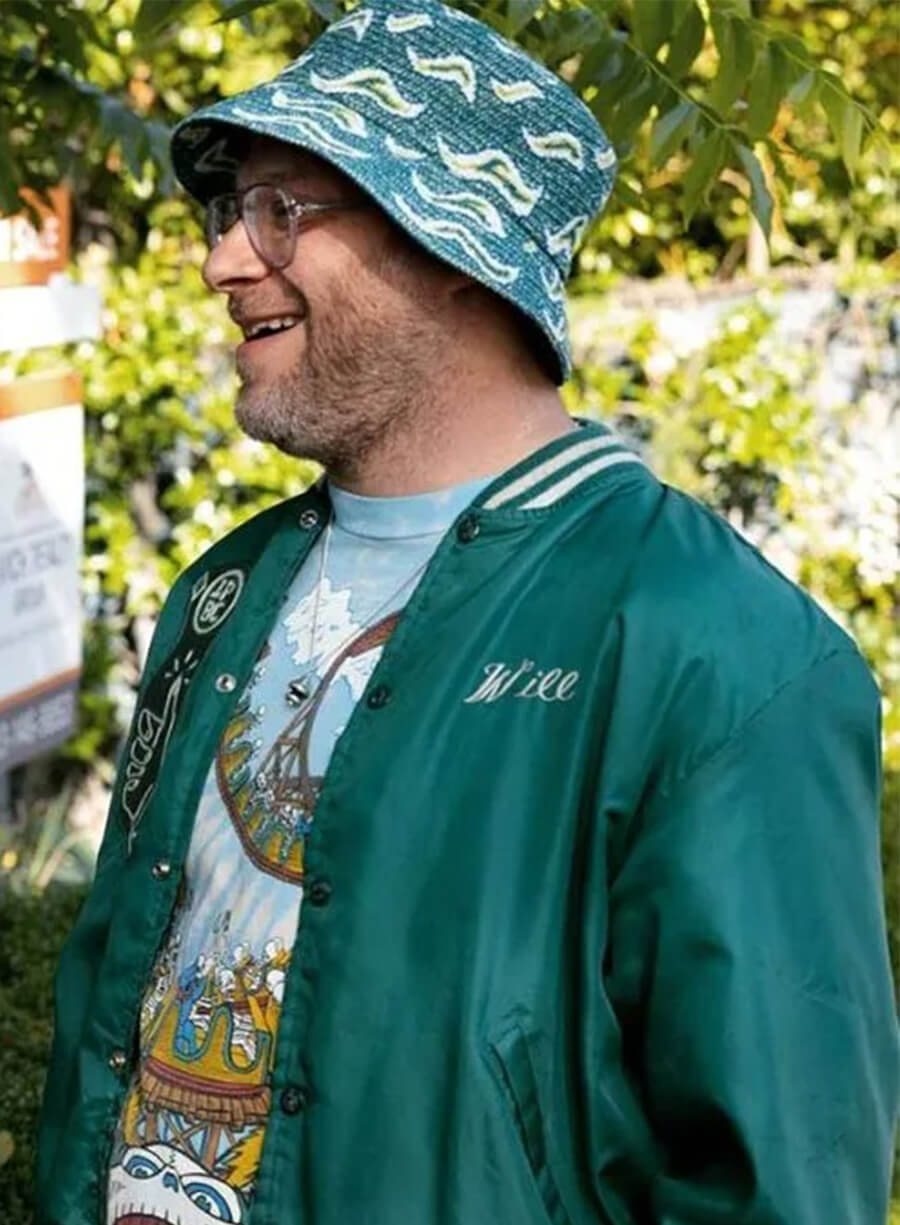 Platonic Seth Rogen Will Green Varsity Jacket