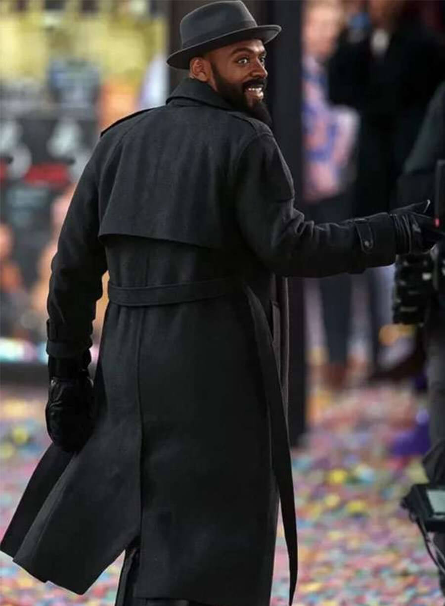 Play Dirty 2025 Alan Grofield Maroon Black Trench Wool Coat