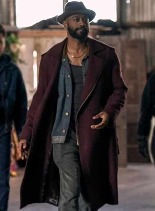 Play Dirty 2025 Alan Grofield  Maroon Long Coat
