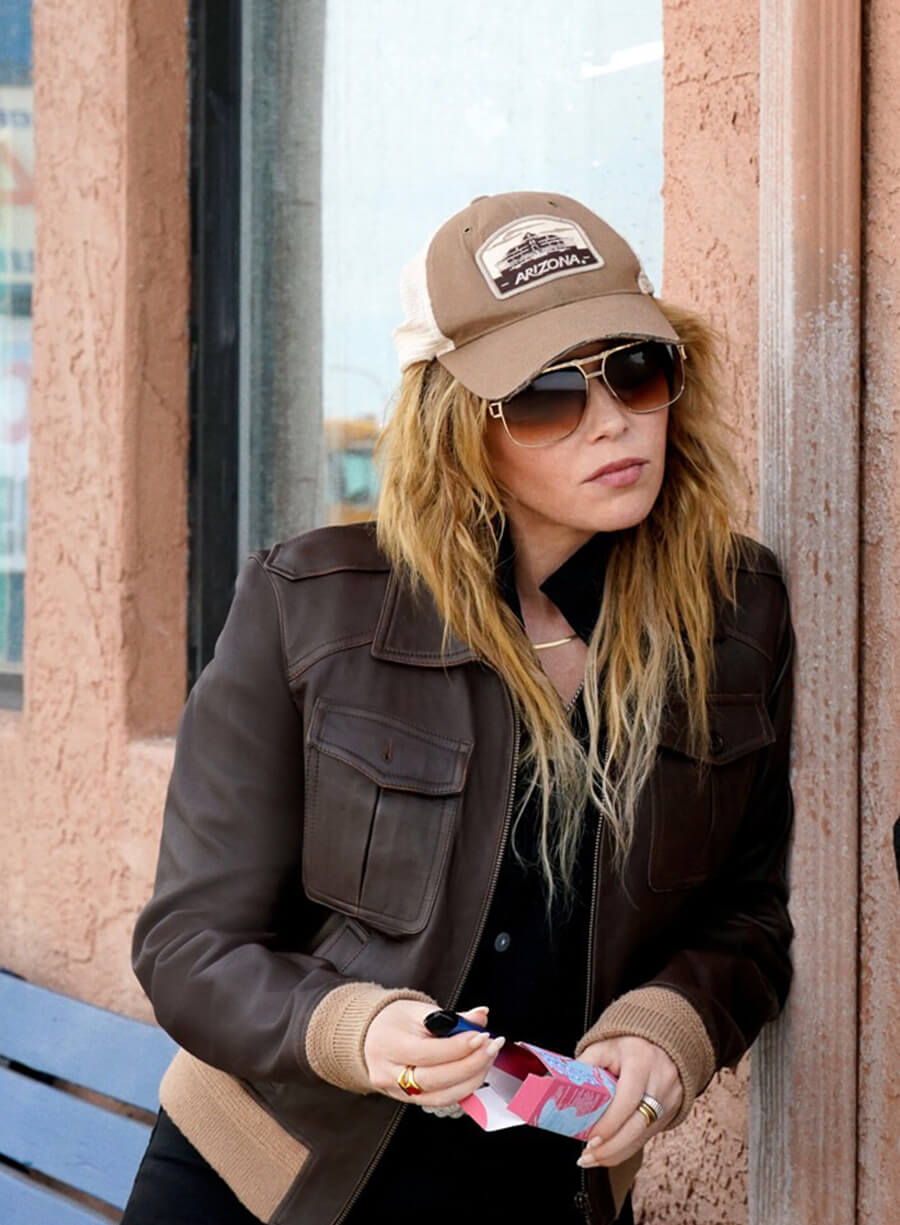 Poker Face 2023 Charlie Cale Brown Leather Jacket