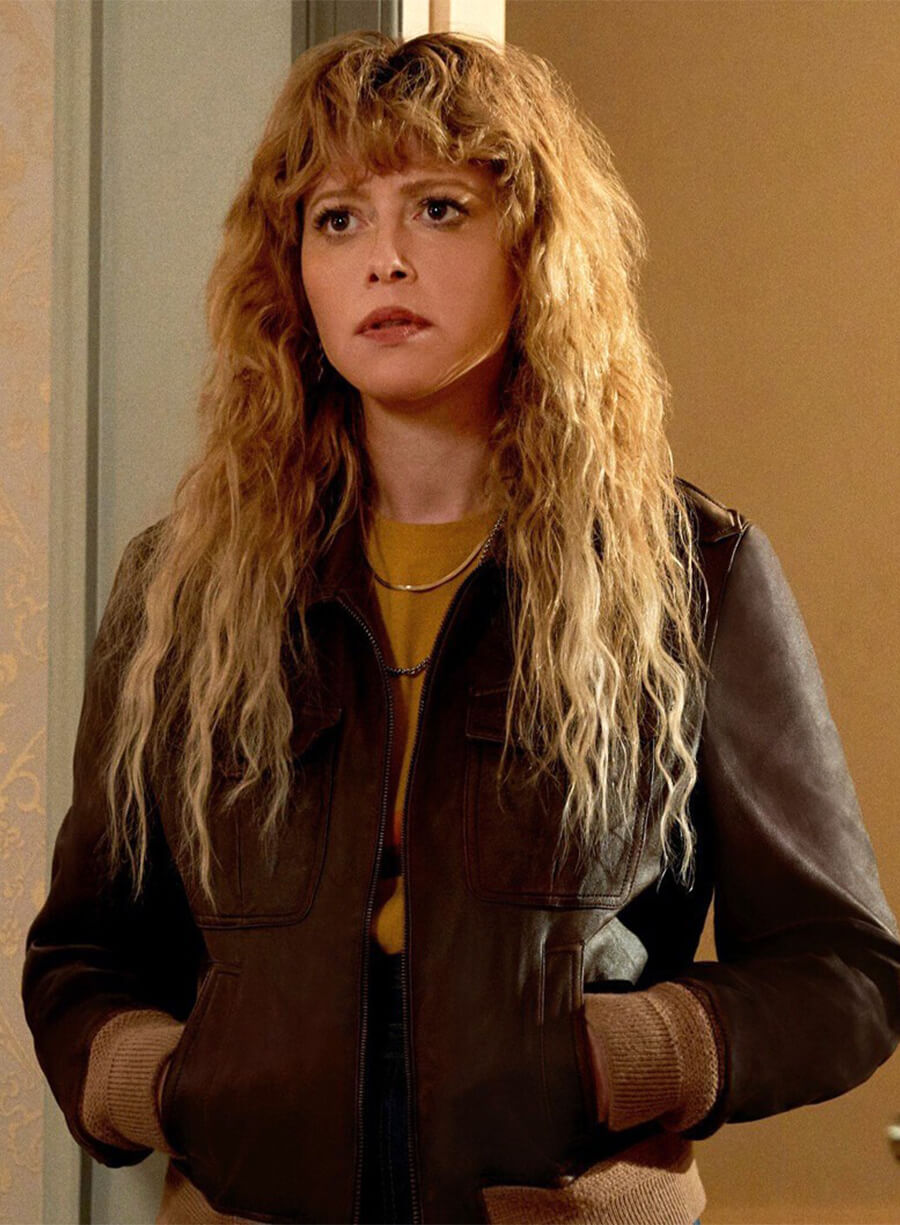 Poker Face 2023 Charlie Cale Brown Leather Jacket