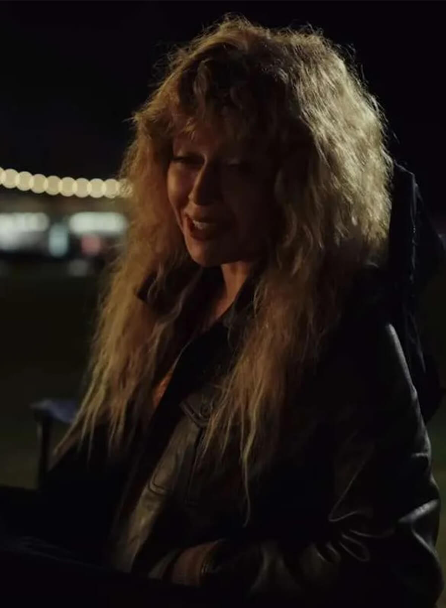 Poker Face 2023 Charlie Cale Brown Leather Jacket