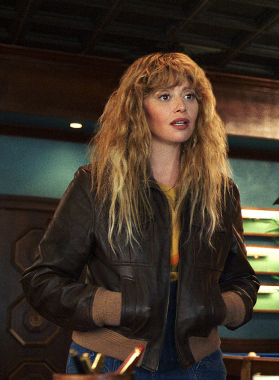 Poker Face 2023 Charlie Cale Brown Leather Jacket