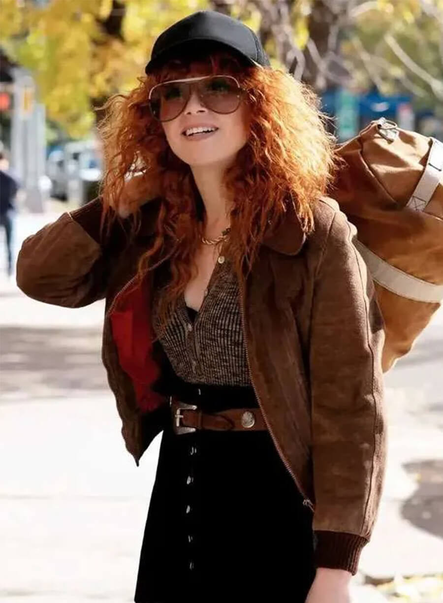 Poker Face  Charlie Cale Season 2 Brown Suede Jacket