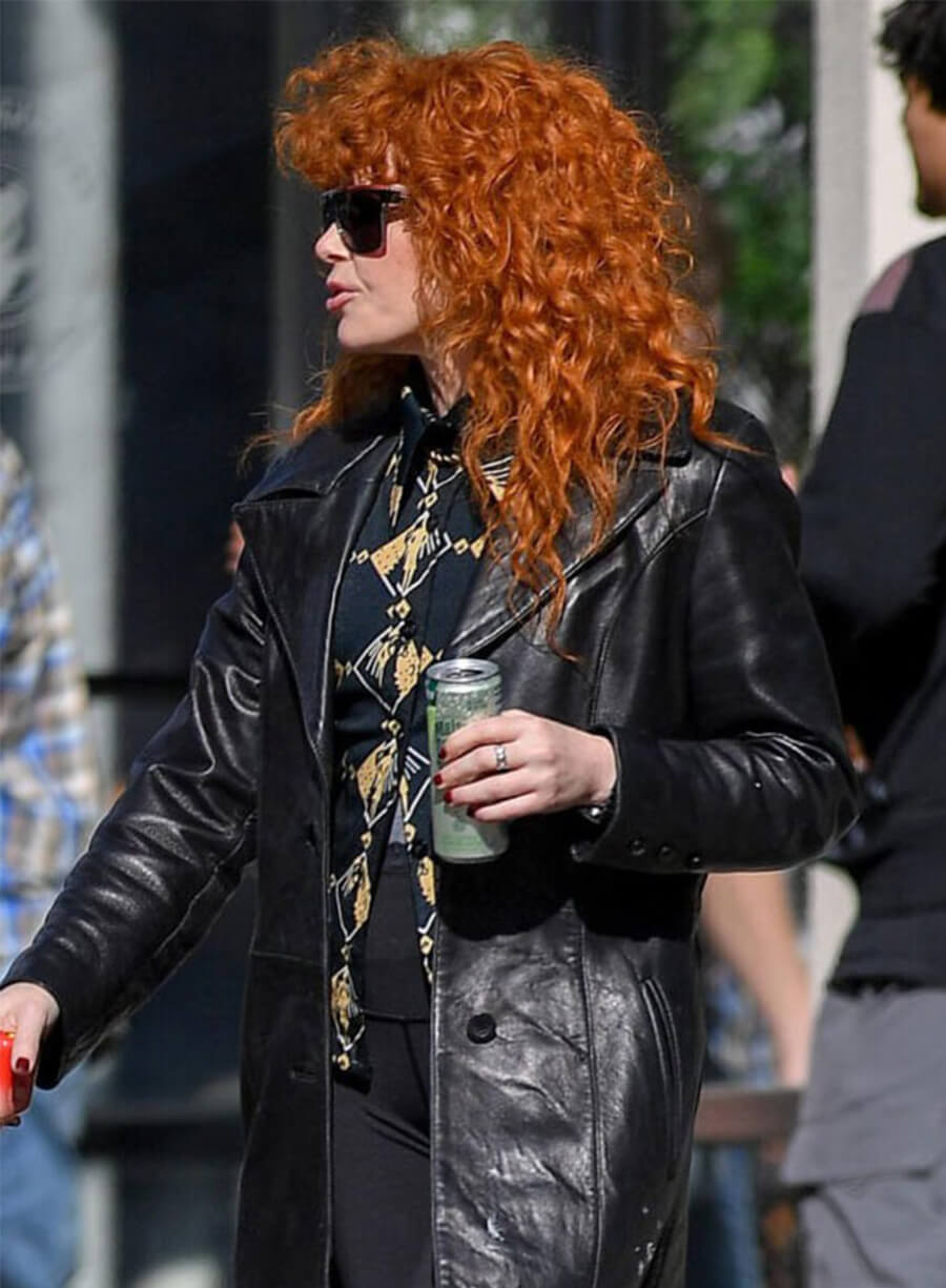 Poker Face Natasha Lyonne Charlie Cale Black Leather Coat