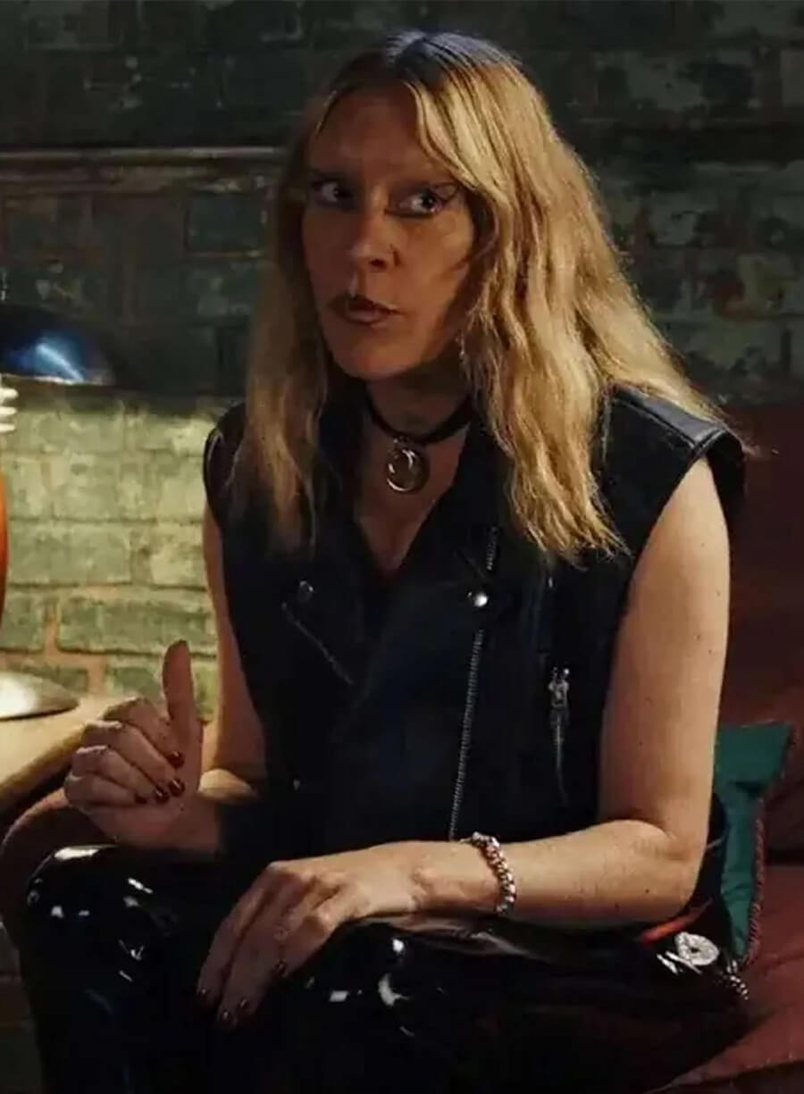 Poker Face Ruby Ruin Black Leather Vest