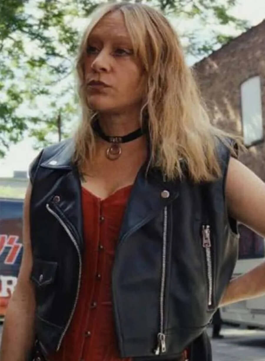 Poker Face Ruby Ruin Black Leather Vest