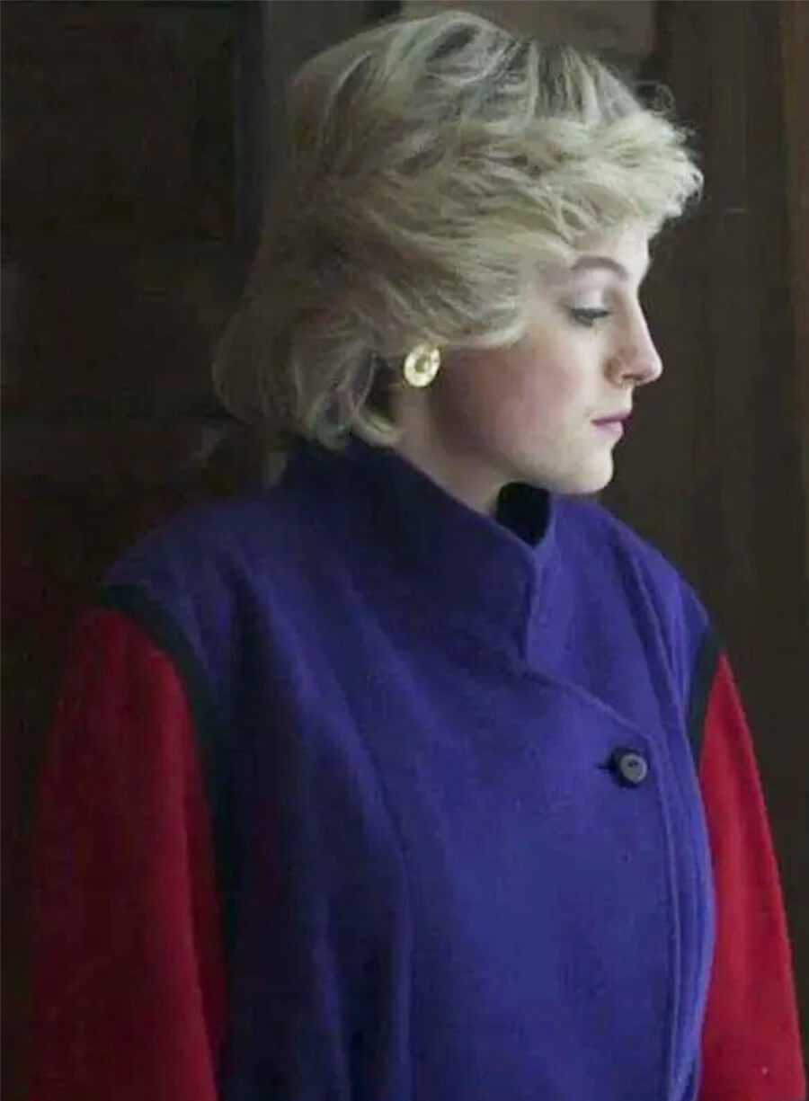 Princess Diana The Crown Red and Blue Coat