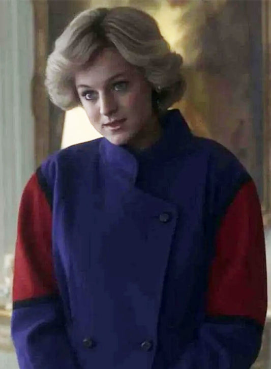 Princess Diana The Crown Red and Blue Coat