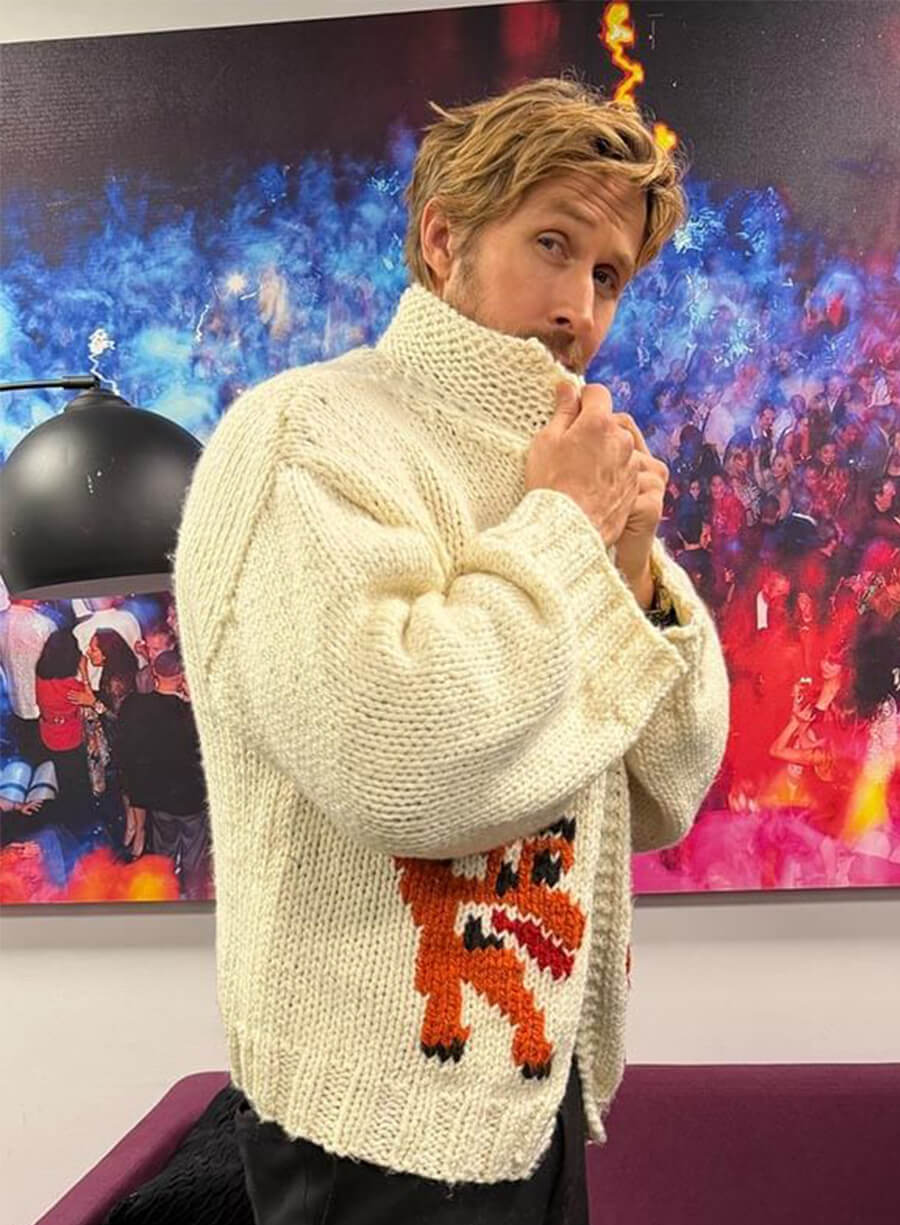 Project Hail Mary 2026 Ryan Gosling Wolf Cardigan Sweater