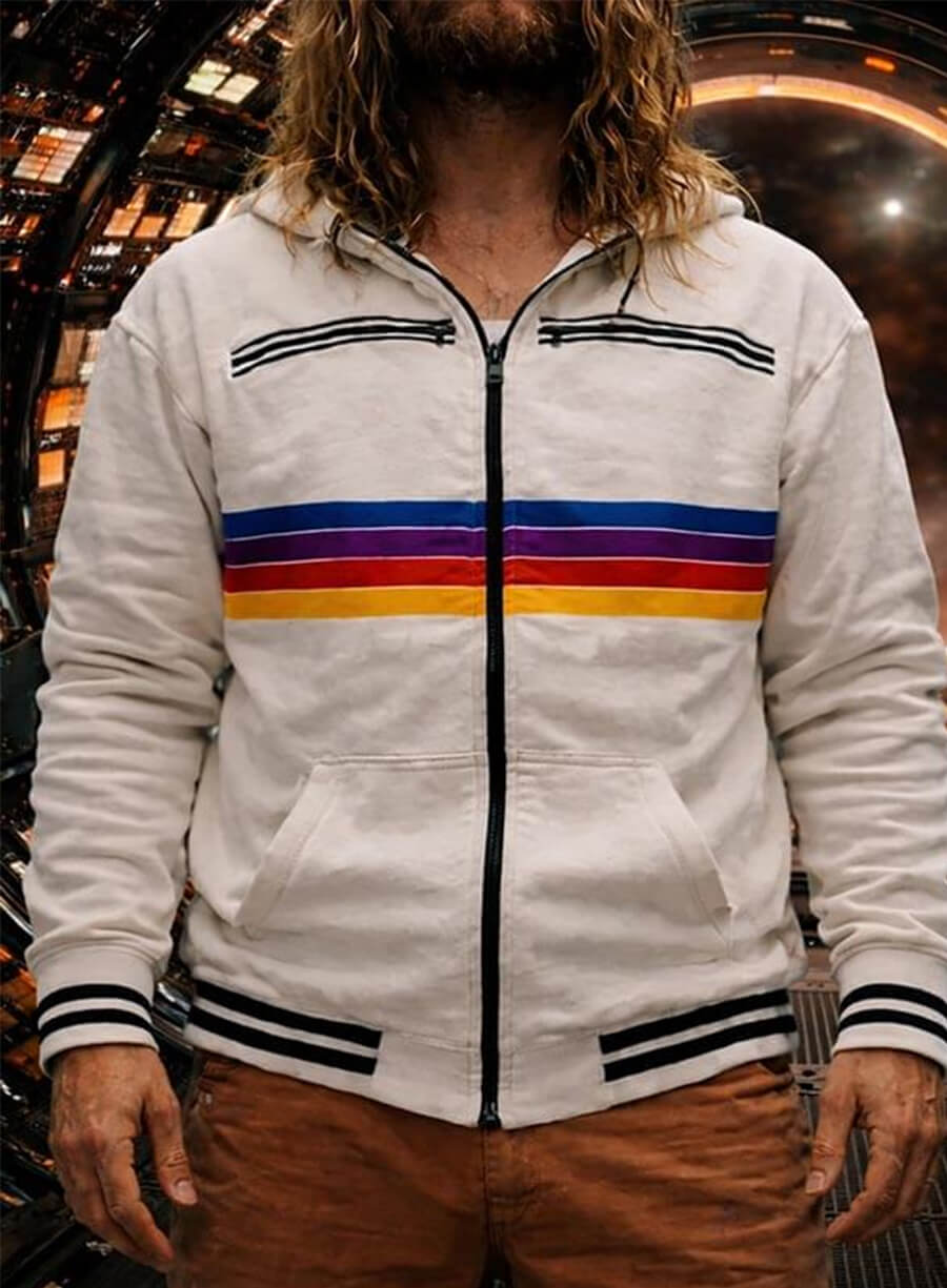 Project Hail Mary Ryan Gosling Rainbow Stripe Hooded Jacket