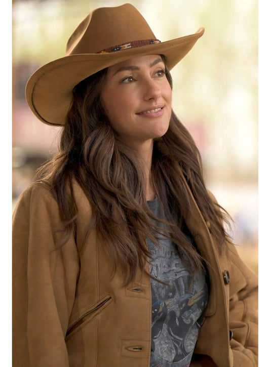  Ransom Canyon Minka Kelly Quinn Brown Suede Jacket