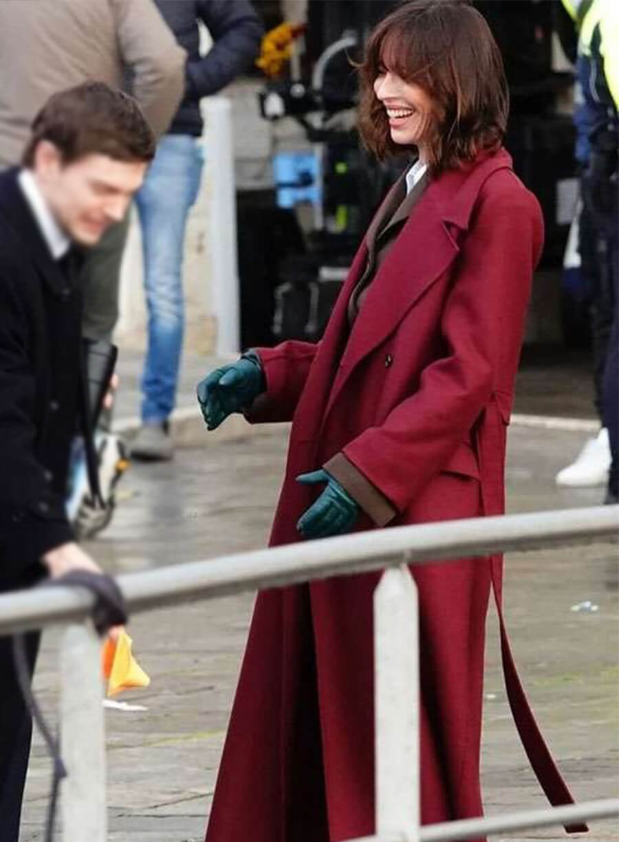 Rebecca Hall The Beauty 2026 Jordan Bennett Maroon Coat