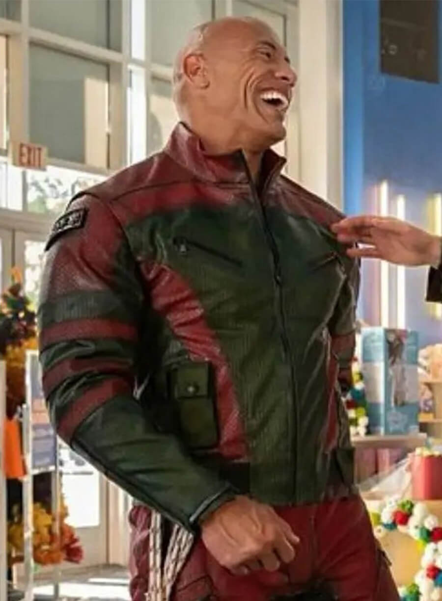 Red One 2024 Dwayne Johnson Callum Drift Leather Jacket