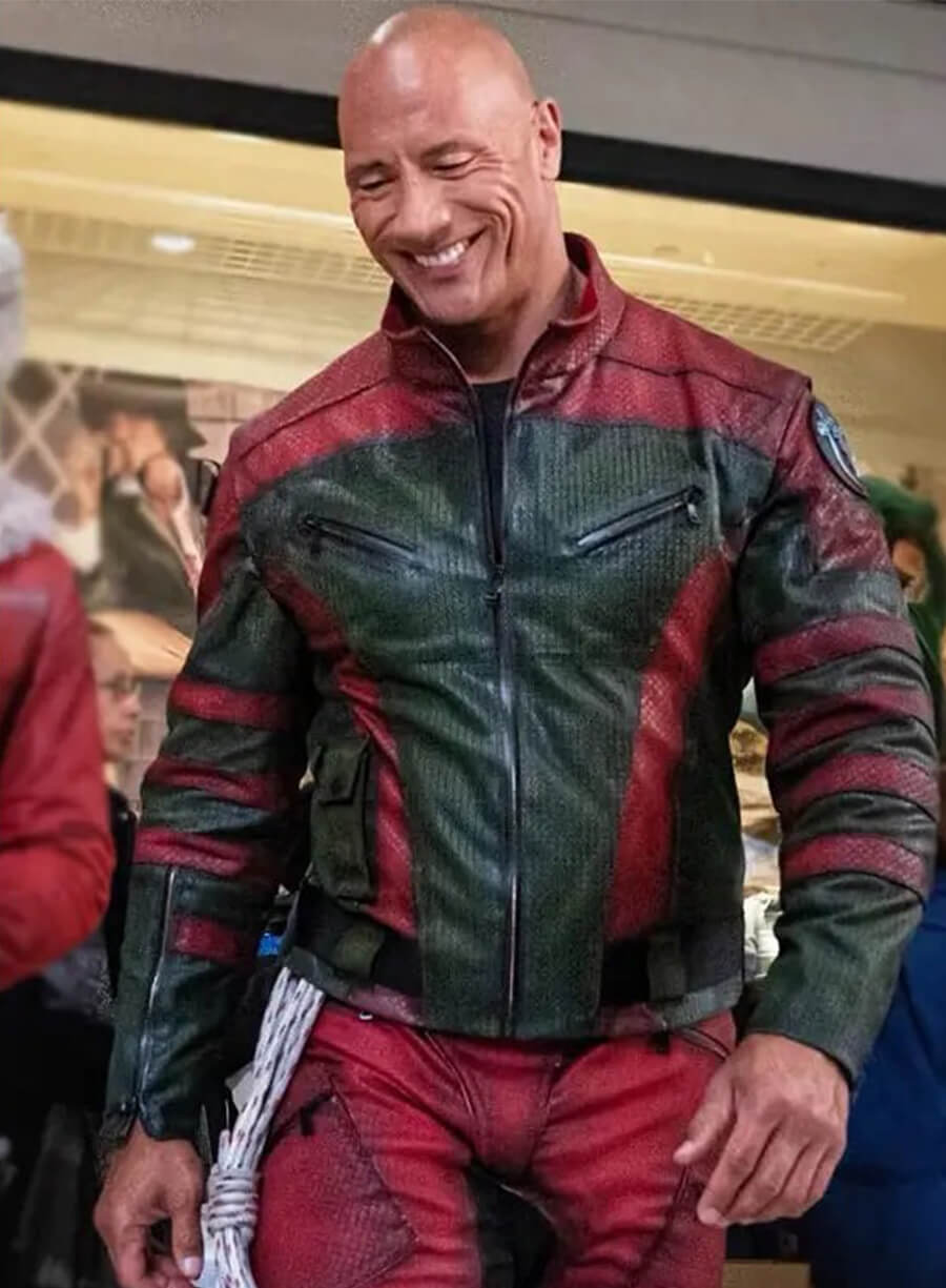 Red One 2024 Dwayne Johnson Callum Drift Leather Jacket