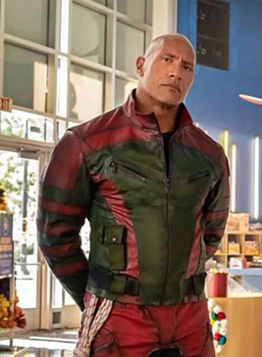 Red One 2024 Dwayne Johnson Callum Drift Leather Jacket