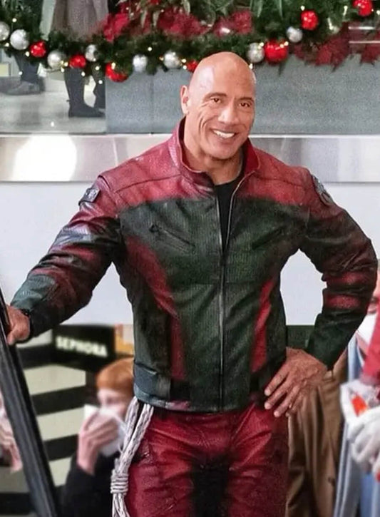 Red One 2024 Dwayne Johnson Callum Drift Leather Jacket