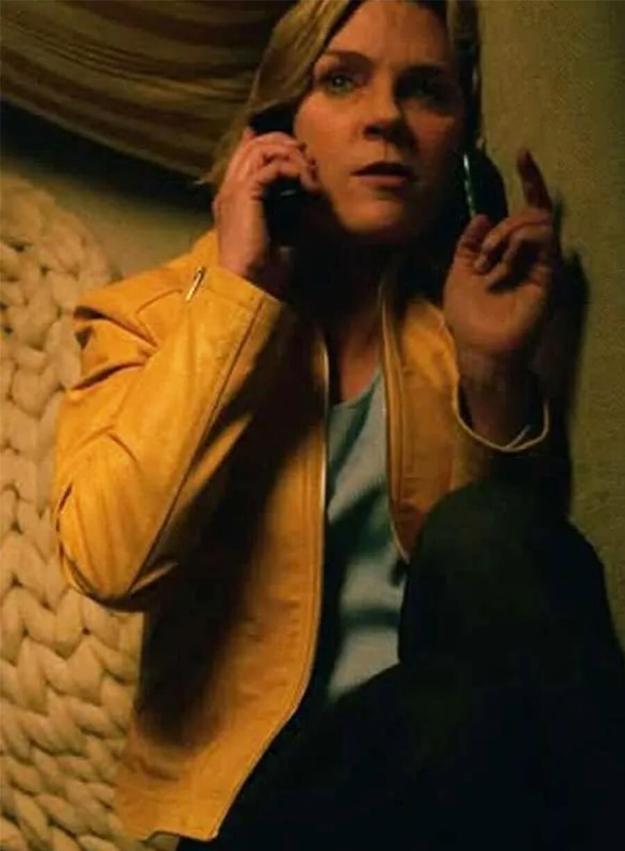 Rhea Seehorn Pluribus 2025 Carol Yellow Leather Jacket