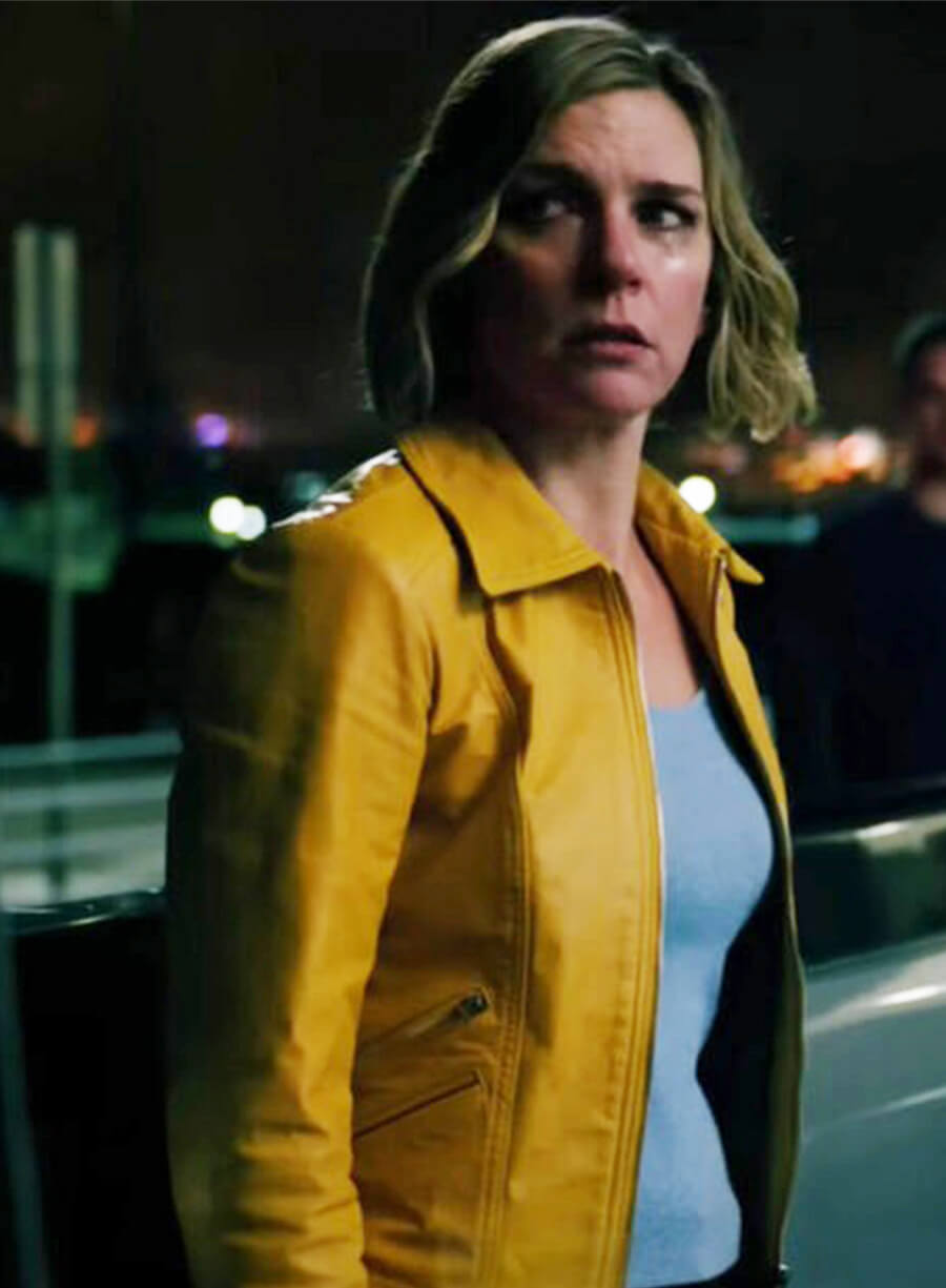 Rhea Seehorn Pluribus 2025 Carol Yellow Leather Jacket