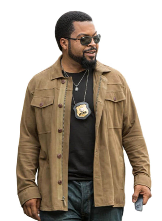  Ride Along 2 Ice Cube James Payton Brown Suede Jacket 