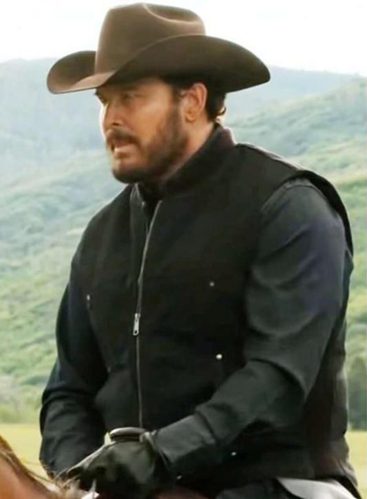 Rip Wheeler Yellowstone Black Cotton Vest