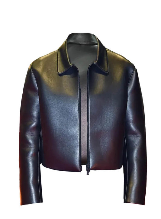 Robert Pattinson Mickey 17 Black Leather Jacket