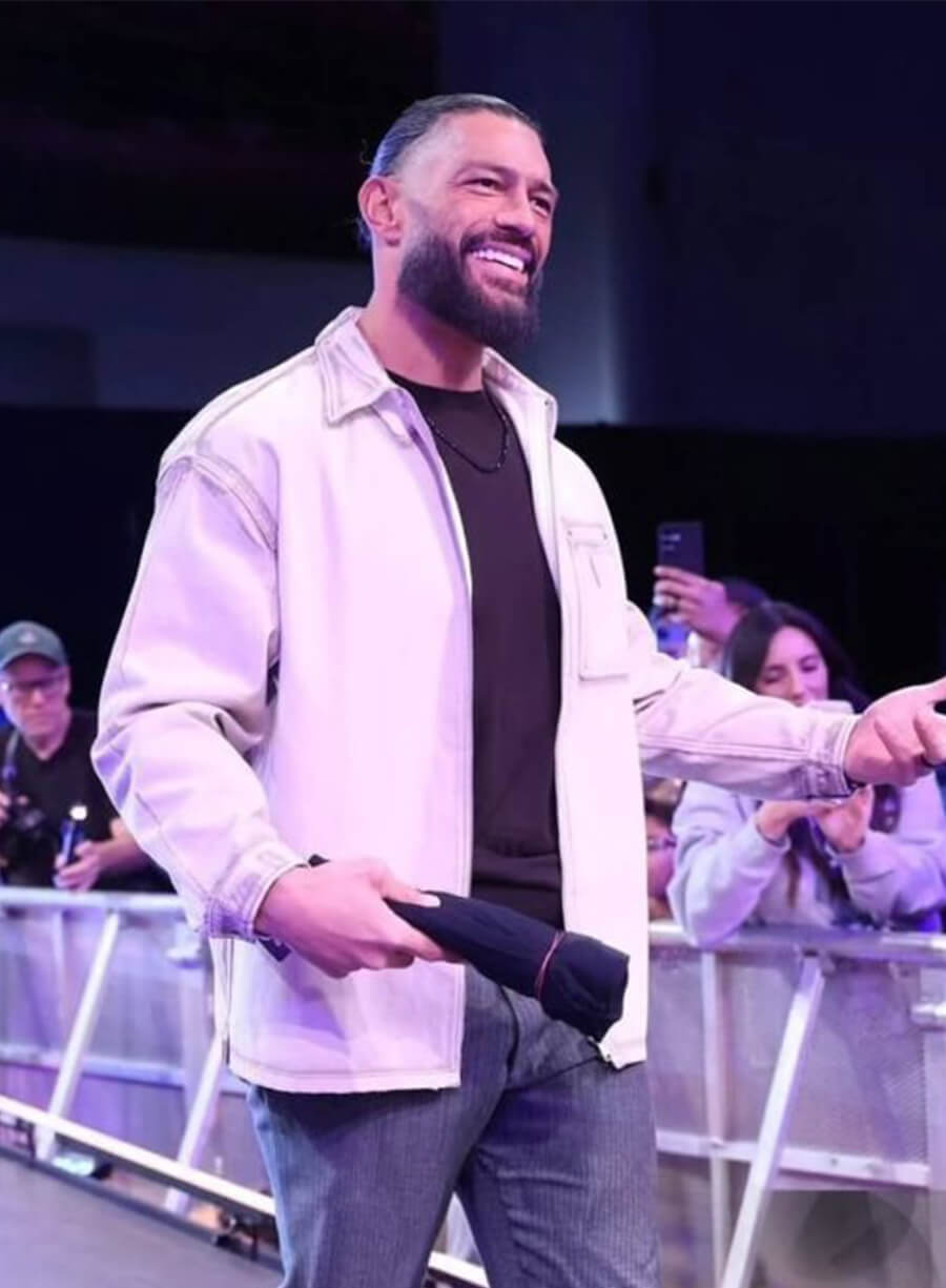 Roman Reigns Street Fighter 2026 Event White Jacket