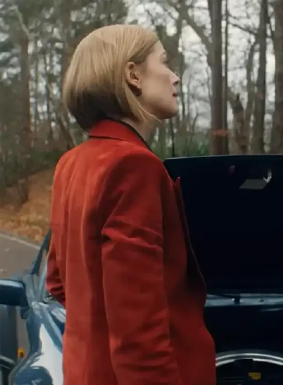 Rosamund Pike Ladies First 2026 Alex Fox Suede Blazer